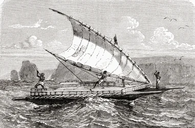 Doppia canoa della Nuova Caledonia, da 